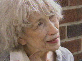 Marabel Chanin, speaking to reporters outside her home in Detroit's North End in summer 2008.