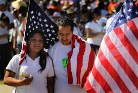 Latinos with American Flag