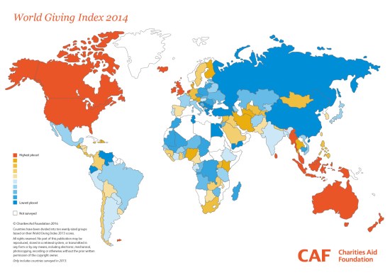 2014 World Giving Index Heat Map by CAF